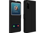 Avizar, Samsung Galaxy S20 Flip Cover Con Doppia Finestra E Funzione Stand, Nero