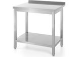 Hendi Tavolo A Muro Con Ripiano - Avvitato, Profondità 600 Mm, Linea Cucina, 800X600X(H)850Mm