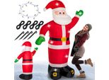 Monzana Babbo Natale Pupazzo Gonfiabile Xxl 250Cm Illuminazione Luce Led Regalo Natalizio Decorazione Esterno