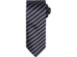 Cravatta Premier A Righe Doppie Da Uomo RW5235 (Taglia Unica) (Nero/Grigio Scuro)