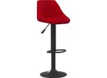 Vidaxl Sgabello Da Bar In Velluto Rosso Vino