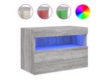 Parete Tv Con Luci Led Grigio Sonoma 60X30X40 Cm