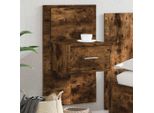Vidaxl Comodino A Parete Con Luci Led Rovere Fumé