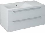 Sapho Wave - Mobile Lavabo 900X450X480 Mm, A Sinistra, 2 Cassetti, Bianco WA092-3030