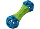 Cane Giocattolo Fantasy Osso Con Motivi Geometrici Fischiante Verde-Blu 18 Cm