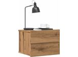 Vidaxl Comodino A Parete Rovere Artisan 40X32X30 Cm