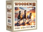 Wooden City Puzzle In Legno Cavalli Selvaggi Sulla Spiaggia 1010 Pezzi