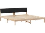 Vidaxl Struttura Letto Marrone E Nera 150 X 200 Cm In Legno Di Pino Massiccio
