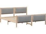 Vidaxl Struttura Letto Marrone E Grigio Chiaro 180 X 200 Cm In Legno Di Pino Massiccio