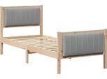 Vidaxl Struttura Letto Marrone E Grigio Chiaro 75 X 190 Cm In Legno Di Pino Massiccio