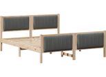 Vidaxl Struttura Letto Marrone E Grigio Scuro 160 X 200 Cm In Legno Di Pino Massiccio