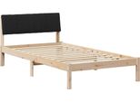 Vidaxl Struttura Letto Marrone E Nera 100 X 200 Cm In Legno Di Pino Massiccio