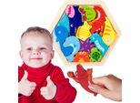 Puzzle In Legno Colorato Con Cornice - Motivo Del Mondo Sottomarino