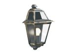 New Orleans - Applique Da Esterno Rustica A Filo Nero-Oro Vetro Trasparente Ip44-Fiamma