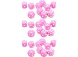 Set Di Dadi Da 30 Pezzi, 16 Mm, Plastica, 6 Lati, Angoli Arrotondati, Dadi Per Giochi Da Tavolo, Tavola, Rosa