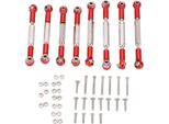 8 Pezzi Metallo Regolabile Steering Linkage In Lega Di Alluminio Servo Link Tie Rod Per Wpl C14 C24 B14 Mn D90 D91Red