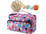 Borsa Per Cucire I Filati All'uncinetto, Scatola Da Donna, Borsa Per Lavorare A Maglia (Multicolore, Quadrata)