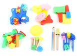 30 Pezzi Spugna Timbri Bambini Pittura Fai Da Te Schiuma Pennelli Arti E Mestieri Strumenti Di Disegno Per I Bambini Educazione Precoce