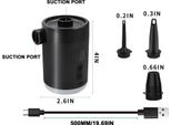 Pompa D'aria Portatile, Compressore Elettrico A Batteria, Gonfia E Sgonfia Con 3 Ugelli, Luce Led A 3 Modalità Per Piscina Airmattress Airbed Swimri