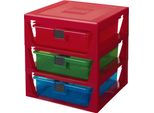 Lego 40950001 Cassettiera Lego 3-DRAWER Storage Rack, 3 Cassetti, Rosso