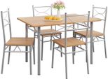 Casaria® Gruppo Di Sedute Paul Set 5 Pezzi Tavolo Da Pranzo Con 4 Sedie Set Di Mobili Per Sala Cucina Soggiorno Salotto Set Da Pranzo Tavoli Sedia