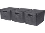 Curver Set Di 3 Scatole Style L Con Coperchio Antracite 246291