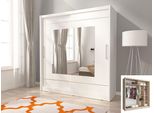 Armadio Ad Ante Scorrevoli Armadio Camera Da Letto Specchio Bianco Larghezza 200 Cm
