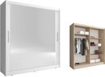 Armadio Ad Ante Scorrevoli Armadio Camera Da Letto Specchio Bianco 180 Cm