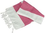 A&R AR058 | Asciugamano Hamamzz® Antalya,100 X 180 Cm - Colore: Bianco/Rosa - Dimensioni: 100 X 180 Cm