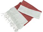 A&R AR058 | Hamamzz® Hamam Towel Antalya,100 X 180 Cm - Farbe: Bianco/Rosso Fuoco - Lunghezza: 100 X 180 Cm