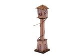 Lanterna Piccola In Legno Da 42 Cm Con Led - Pupazzo Di Neve E Babbo Natale