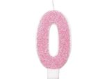 Candela Di Compleanno Numero Candele Vari Disegni Disponibili Rosa-Bianco 7Cm