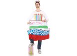 Costume Divertente Da Torta Di Compleanno, Colorato - Taglia Unica (42)