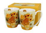 Set Di 2 Tazze Da Caffè Van Gogh, Girasoli In Porcellana, Mug, Tazza Da Tè, Tazza Da Caffè Con Manico 350 Ml
