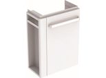 Geberit Lave-Mains Armoire Basse Renova Nr. 1 Comprimo Nouveau, Porte-Serviette à Gauche, 448X604X222Mm Blanc Mat/Blanc Brillant, 862250000, 862250000