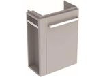 Geberit Lave-Mains Armoire Basse Renova N° 1 Comprimo Nouveau, Porte-Serviette à Gauche, 448X604X222Mm, Gris Clair Mat/Gris Clair Brillant, 862251000, 862251000