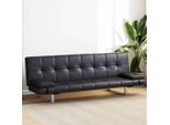 Divano Letto Con 2 Cuscini In Ecopelle Allungabile Nero