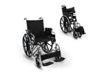 Mobiclinic, Sedia A Rotelle Pieghevole, Giralda, Sedia A Rotelle Per Anziani E Disabili, Braccioli Pieghevoli E Poggiapiedi Estraibili, Nero, Larghezza Seduta 46 Cm