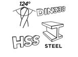 Punta Per Metallo HSS-CNC, 124°, "Pro-Tec"", 4,5 Mm 55H020 Graphite"
