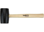 Mazza In Gomma Neo Tools, Rivestimento In Gomma Nera, Con Manico In Legno Chiaro 50 Mm/340 G