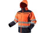 Giacca Da Lavoro In Softshell Ad Alta Visibilità Con Cappuccio, Arancione, Taglia Xxxl