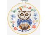 Set Per Punto Croce Dmc Con Telaio Da Ricamo "Fairy Owl"", Schema Contato, Diam.18Ccm"