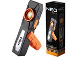 Neo Tools Lampada Da Officina 500 Lm Cob Led, Funzione Luce Rossa, IP20, Filettatura Per Treppiede, Base Girevole, Funzione Power Bank, Cavo Usb, Batteria Agli Ioni Di Litio 3,7V 2000Mah