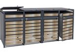 Contenitore Per 4 Cassonetti HWC-J81, Cassonetto Estraibile, Metallo 100Kg, Antracite ~ Oro