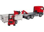 Bruder 03767 - Autocarro Man Tgs Con Container Scarrabile E Caricatore Da Cantiere SchäFfer