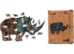 Puzzle Ecologico In Legno 125 Raro Rinoceronte A3