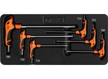 Neo Tools Set Di Chiavi Torx, 6 Pezzi Con Supporto, Misure T10, T15, T20, T25, T30, T45, Acciaio S2