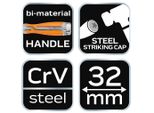 Neo Tools Scalpello Per Legno, Larghezza Lama 10-32 Mm, Lama In Acciaio Crv, Impugnatura In Due Materiali - 32 Mm