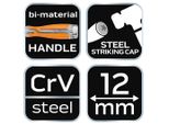 Neo Tools Scalpello Per Legno, Larghezza Lama 10-32 Mm, Lama In Acciaio Crv, Impugnatura In Due Materiali, Scalpello (12 Mm)