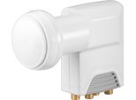 Goobay 67271 Universal Quattro Lnb, Bianco-Grigio - Lnb Sat Digitale (DVB-S2) Solo Per L'uso Con Multiswitch (8K, 4K, Uhd, Hdtv, 3D)